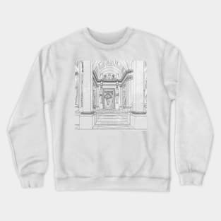 Altar in the Temple of the Caryatids Greco Romanesque setting Crewneck Sweatshirt